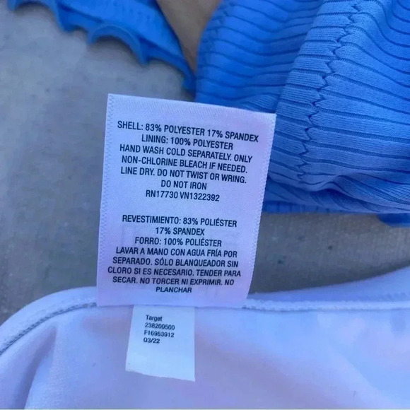 Wild fable, bikini, lavender blue top size 38D with white bottom size X - Picture 7 of 7